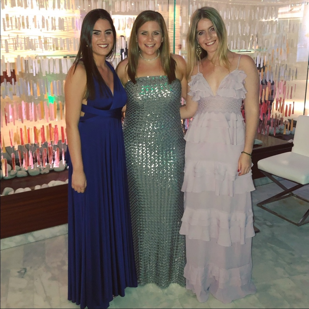 Aqua silver gown - Picture 4 of 4